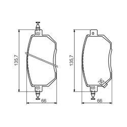 Stabdžių trinkelių rinkinys, diskinis stabdys BOSCH 0 986 494 366