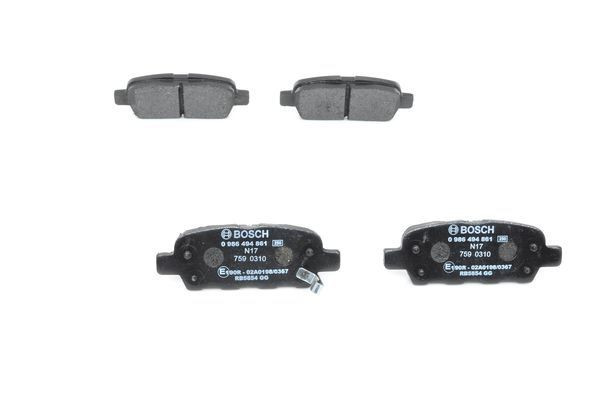 Stabdžių trinkelių rinkinys, diskinis stabdys BOSCH 0 986 494 861