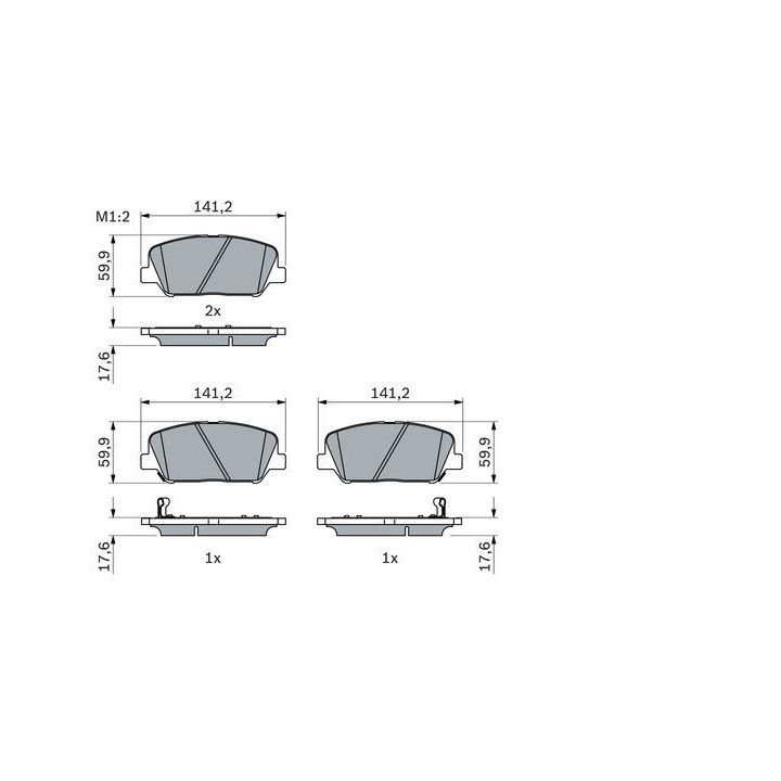 Stabdžių trinkelių rinkinys, diskinis stabdys BOSCH 0 986 494 979
