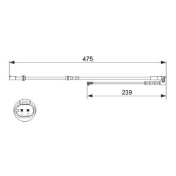 įspėjimo kontaktas, stabdžių trinkelių susidėvėjimas BOSCH 1 987 473 624