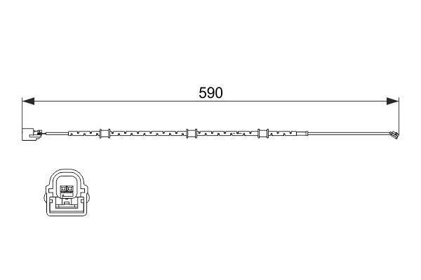įspėjimo kontaktas, stabdžių trinkelių susidėvėjimas BOSCH 1 987 474 513