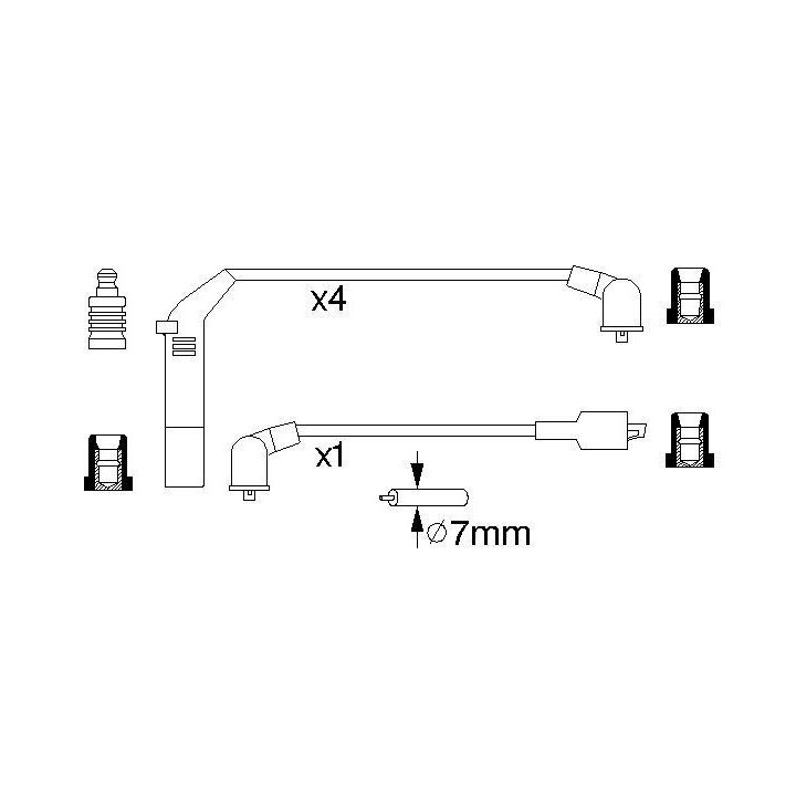 Uždegimo laido komplektas BOSCH 0 986 357 142