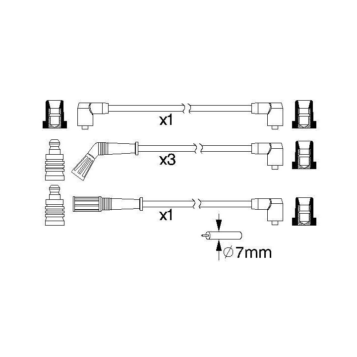 Uždegimo laido komplektas BOSCH 0 986 357 183