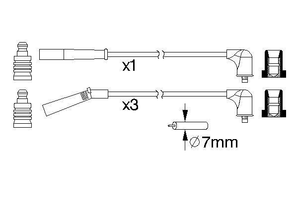 Uždegimo laido komplektas BOSCH 0 986 357 215