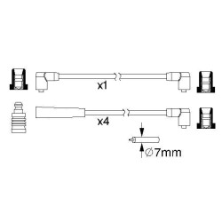Uždegimo laido komplektas BOSCH 0 986 357 216