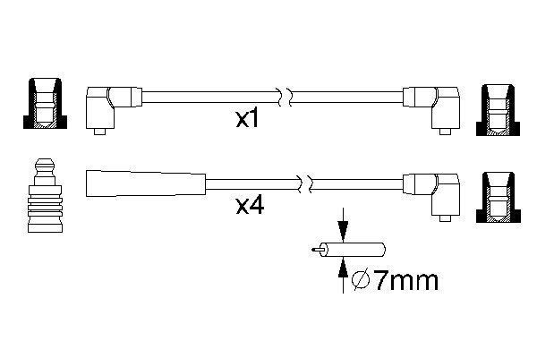 Uždegimo laido komplektas BOSCH 0 986 357 216