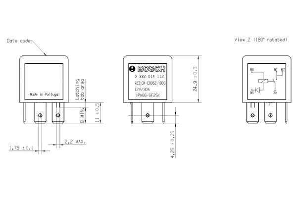 Relė, degalų įpurškimas BOSCH 0 332 014 112