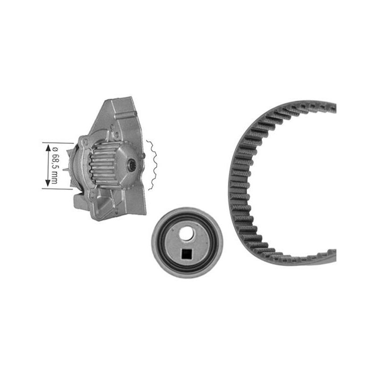 Vandens siurblio ir paskirstymo diržo komplektas BOSCH 1 987 946 409