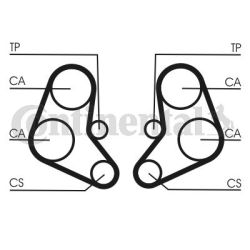 Paskirstymo diržas CONTINENTAL CTAM CT886