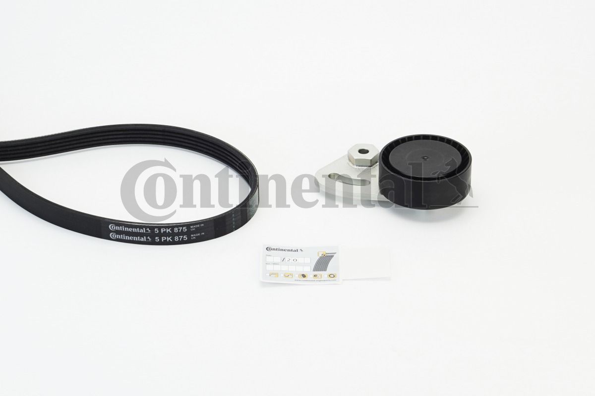 V formos rumbuotas diržas, komplektas CONTINENTAL CTAM 5PK875K1