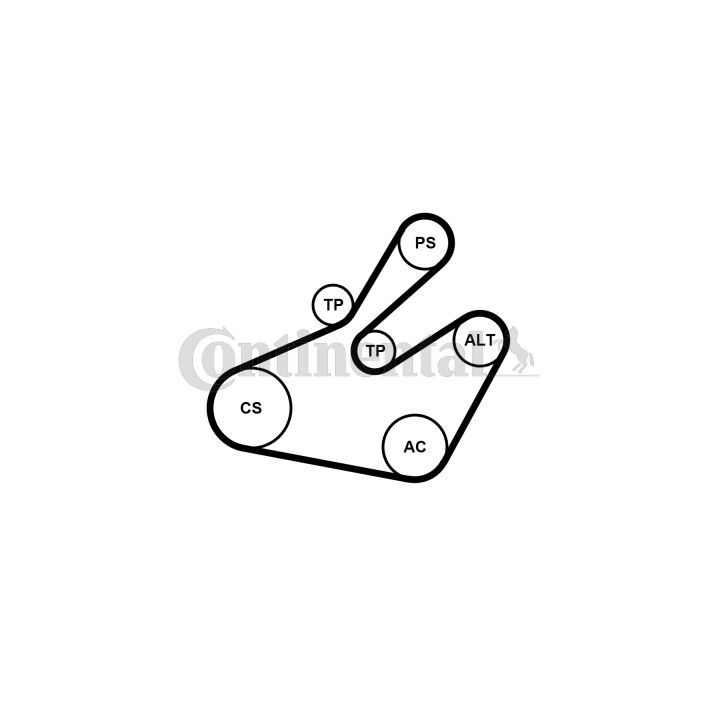 V formos rumbuotas diržas, komplektas CONTINENTAL CTAM 6PK1468K1