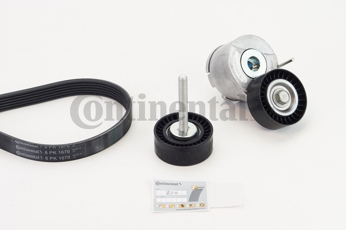 V formos rumbuotas diržas, komplektas CONTINENTAL CTAM 6PK1670K1