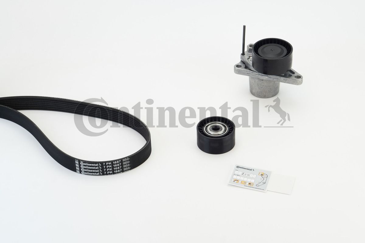 V formos rumbuotas diržas, komplektas CONTINENTAL CTAM 7PK1687K1