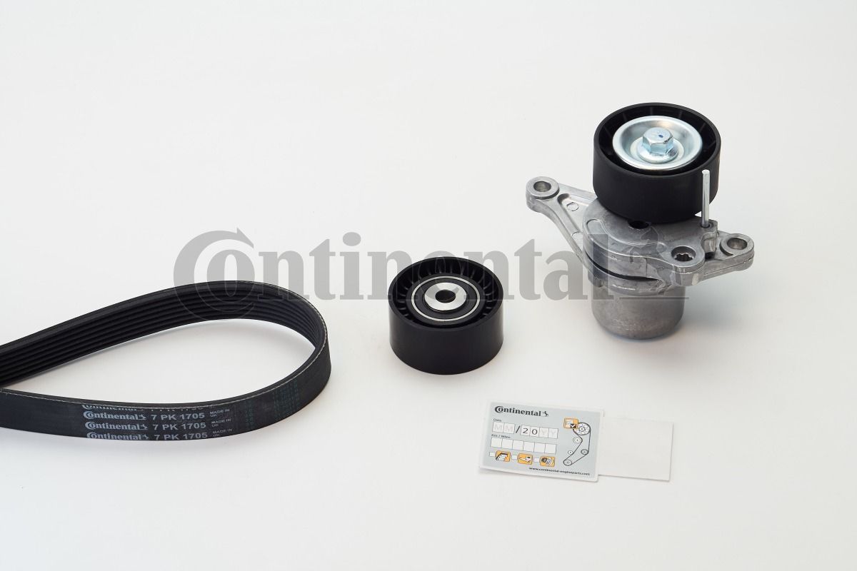 V formos rumbuotas diržas, komplektas CONTINENTAL CTAM 7PK1705K1