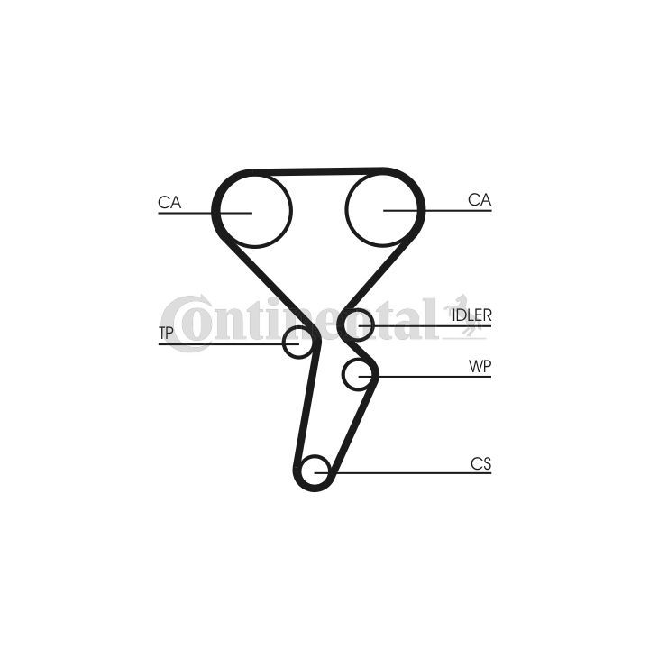 Vandens siurblio ir paskirstymo diržo komplektas CONTINENTAL CTAM CT1179WP3