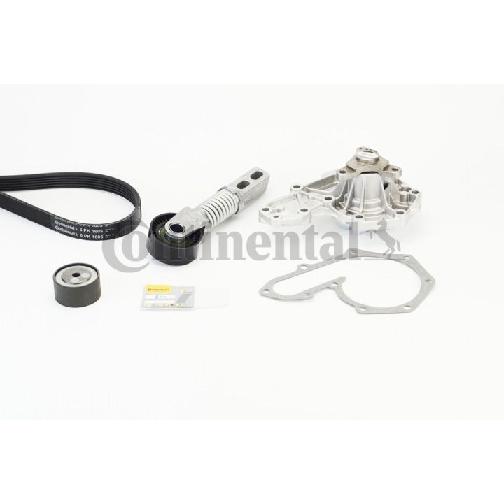Vandens siurblys + V formos rumbuotas diržas, komplektas CONTINENTAL CTAM 6PK1605WP1