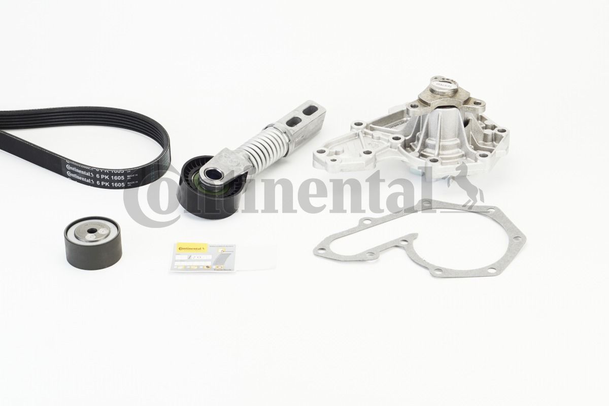 Vandens siurblys + V formos rumbuotas diržas, komplektas CONTINENTAL CTAM 6PK1605WP1