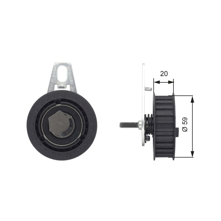 įtempiklio skriemulys, paskirstymo diržas GATES T43108