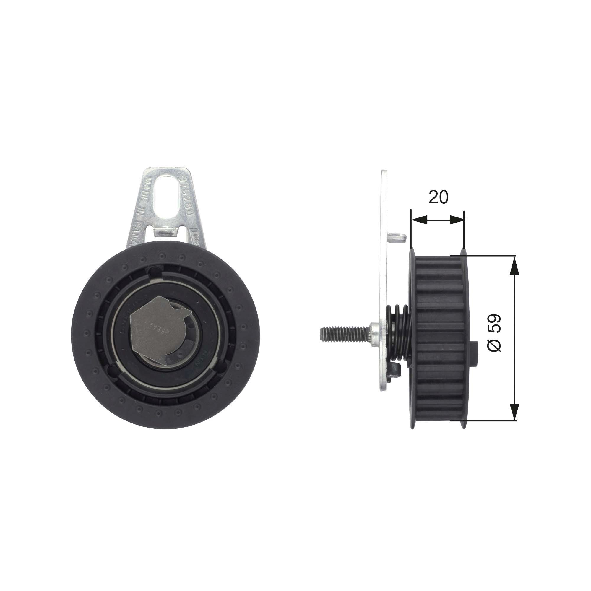 įtempiklio skriemulys, paskirstymo diržas GATES T43108