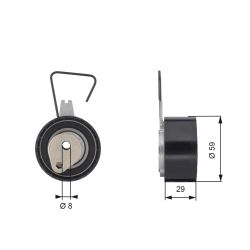 įtempiklio skriemulys, paskirstymo diržas GATES T43141