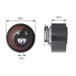 įtempiklio skriemulys, paskirstymo diržas GATES T43200