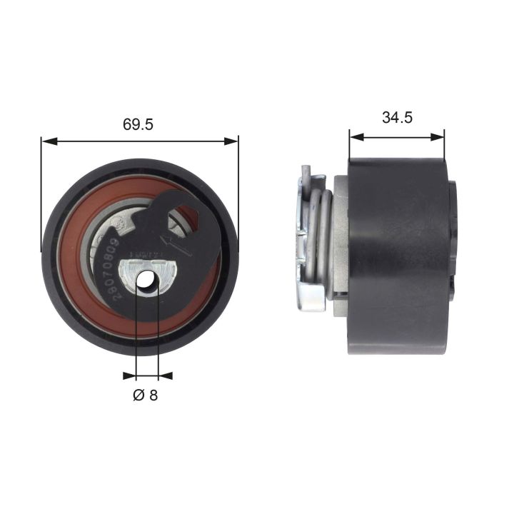 įtempiklio skriemulys, paskirstymo diržas GATES T43200