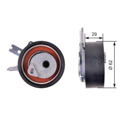 įtempiklio skriemulys, paskirstymo diržas GATES T43218