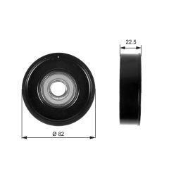 įtempiklio skriemulys, V formos rumbuotas diržas GATES T36229