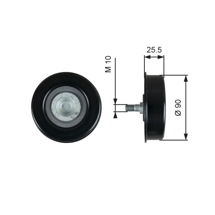 įtempiklio skriemulys, V formos rumbuotas diržas GATES T39362