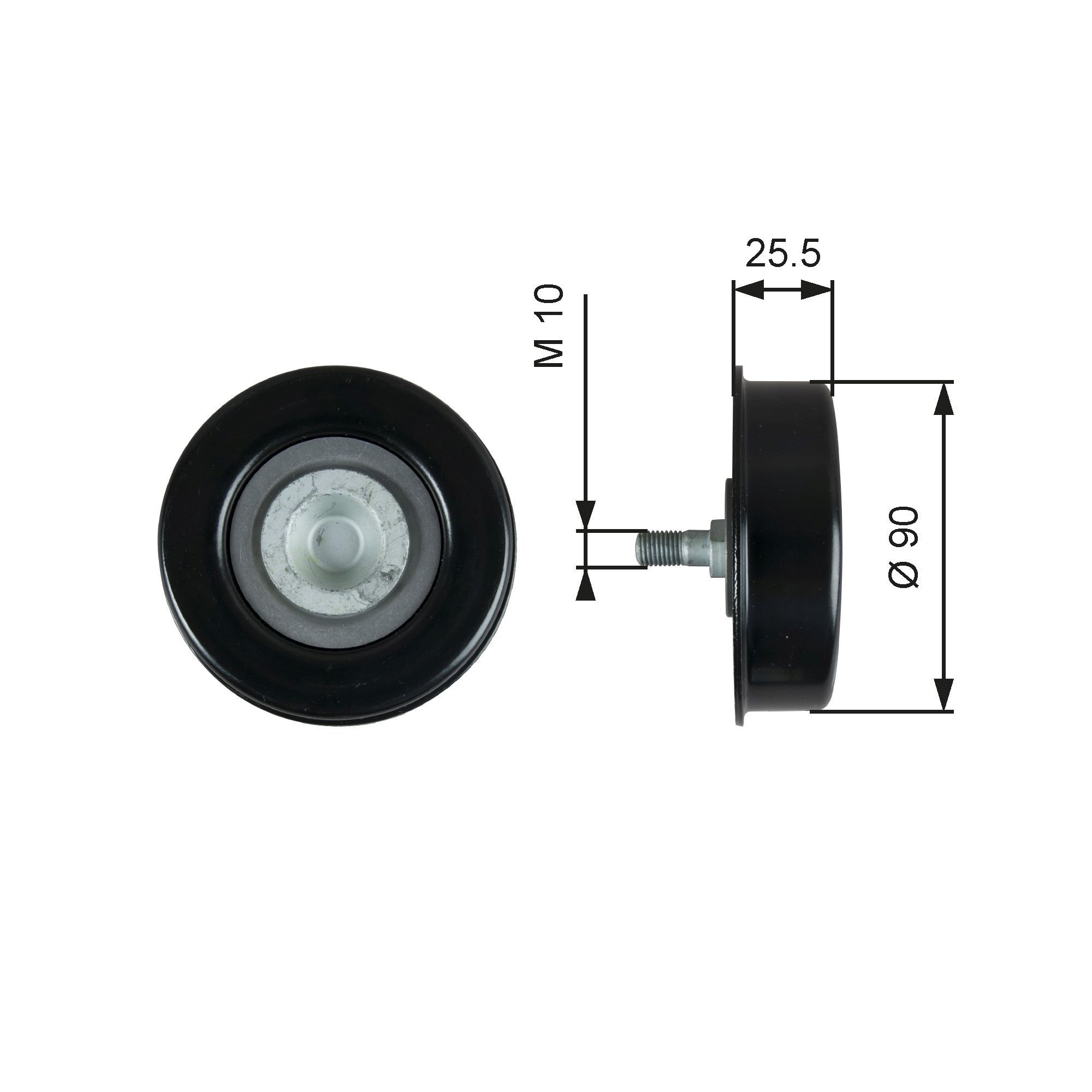 įtempiklio skriemulys, V formos rumbuotas diržas GATES T39362