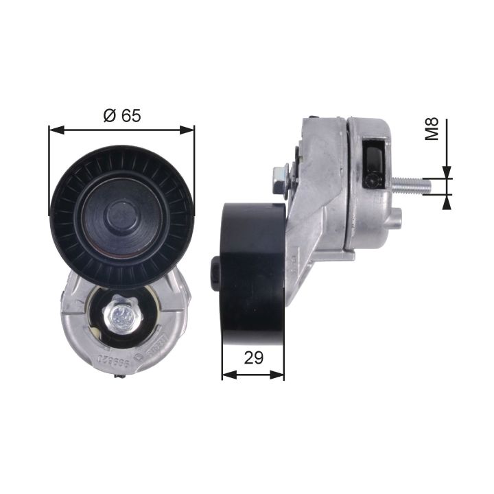 Diržo įtempiklis, V formos rumbuotas diržas GATES T38356