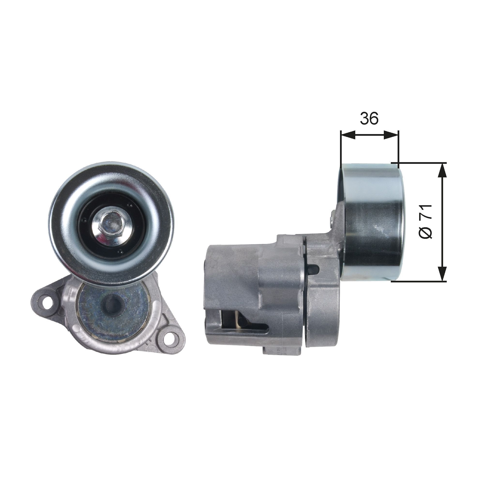 Diržo įtempiklis, V formos rumbuotas diržas GATES T39133