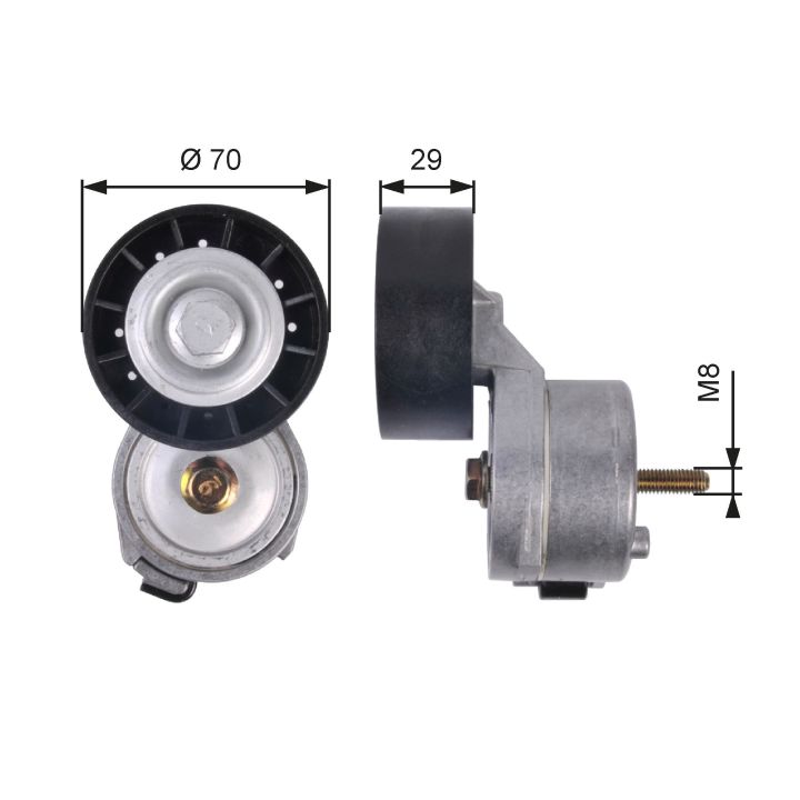 Diržo įtempiklis, V formos rumbuotas diržas GATES T39139