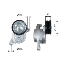 Diržo įtempiklis, V formos rumbuotas diržas GATES T39279