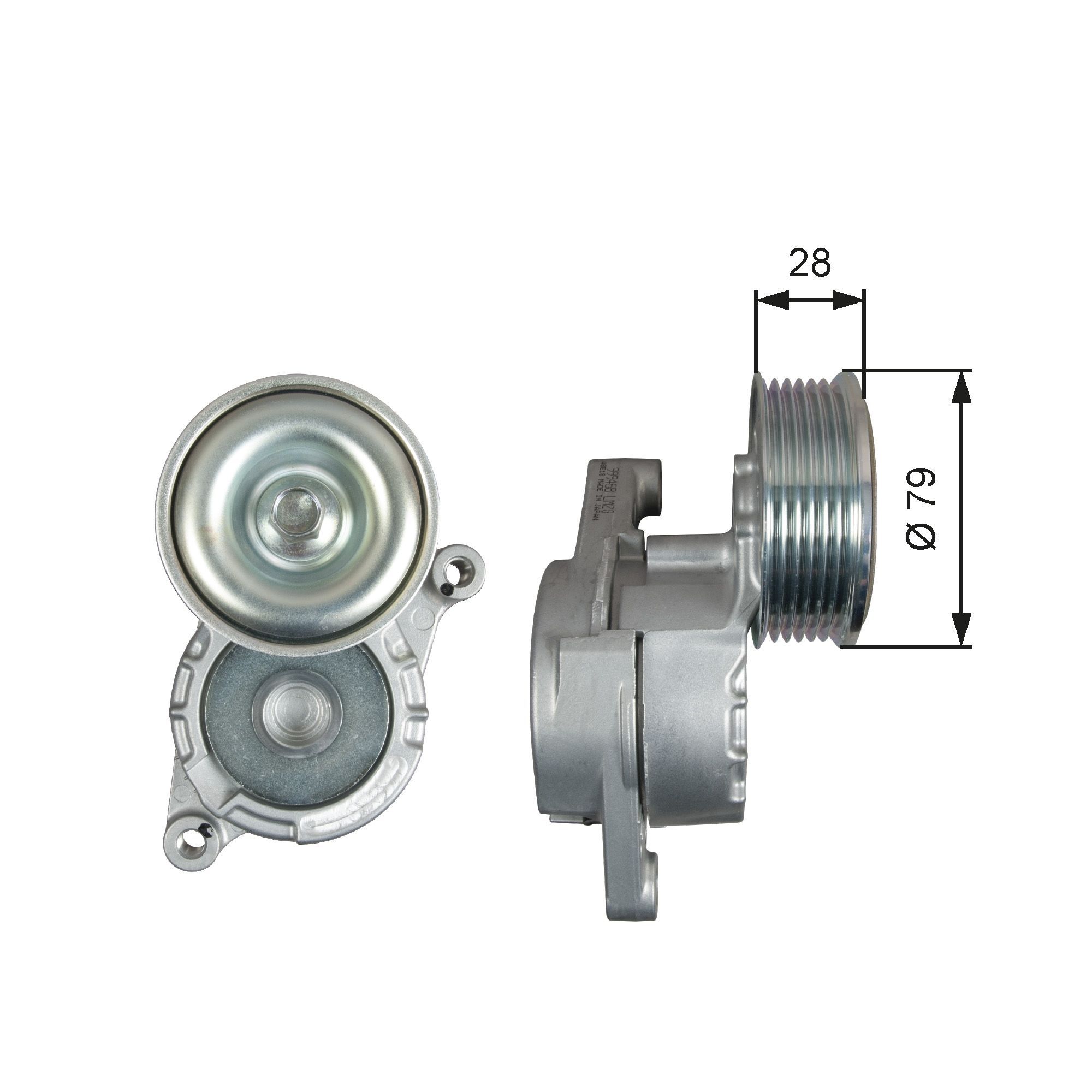 Diržo įtempiklis, V formos rumbuotas diržas GATES T39284