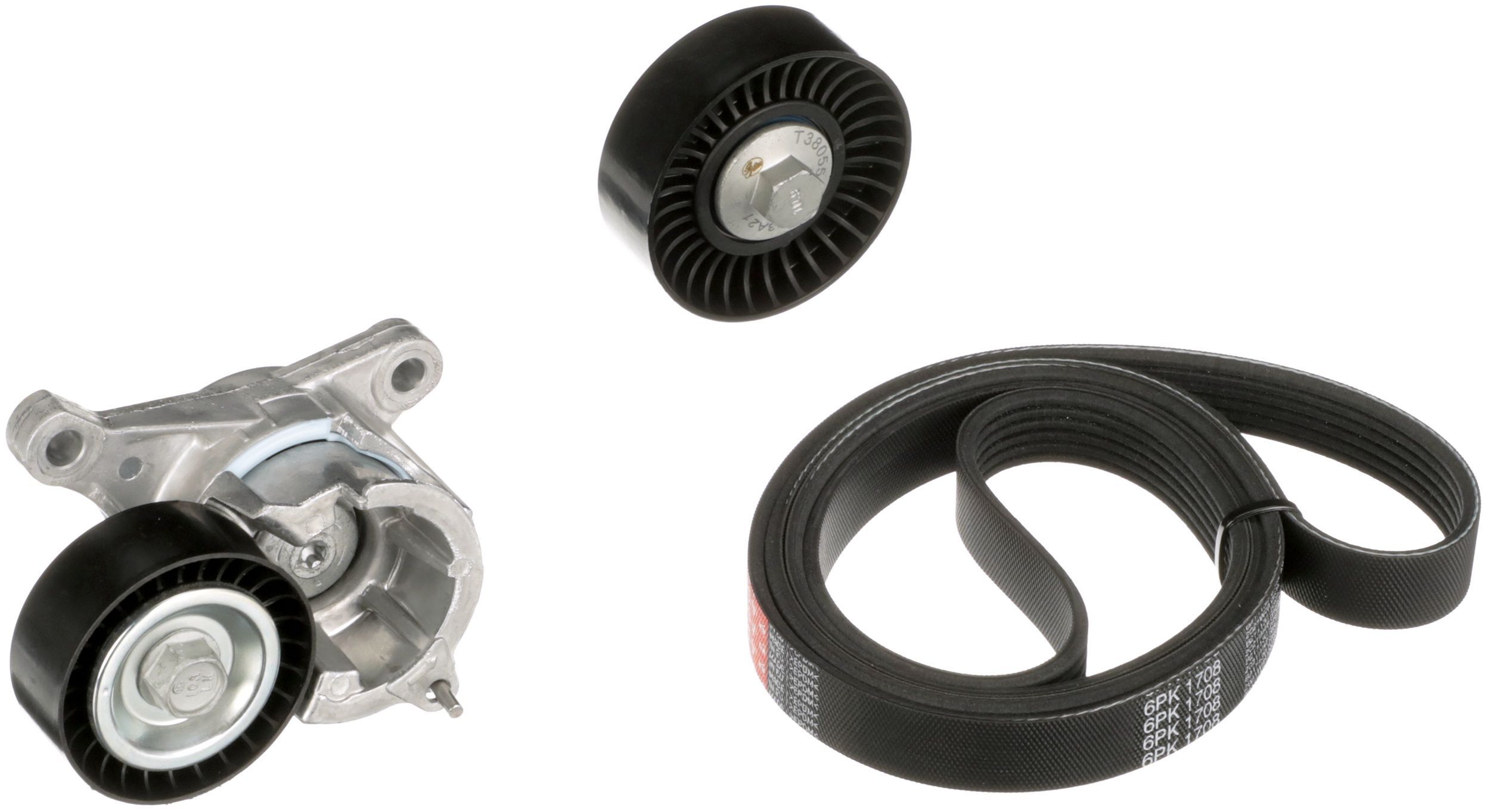 V formos rumbuotas diržas, komplektas GATES K016PK1708