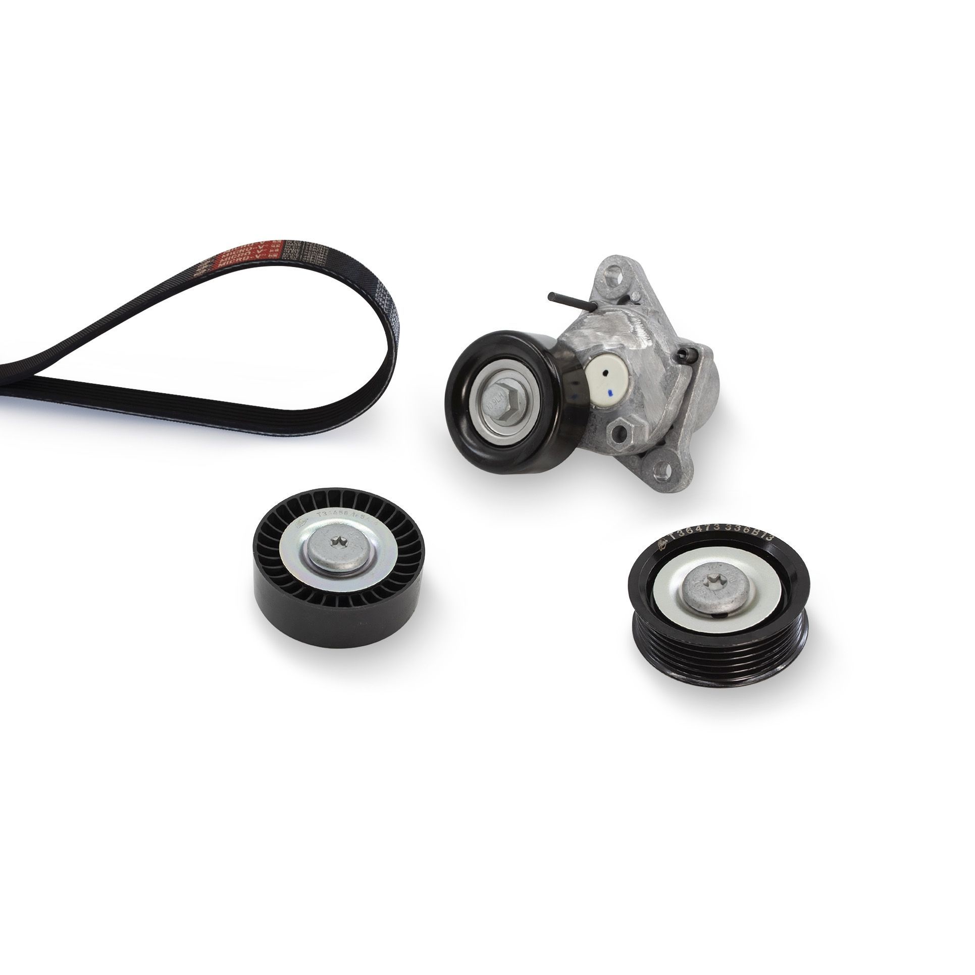 V formos rumbuotas diržas, komplektas GATES K025PK1810