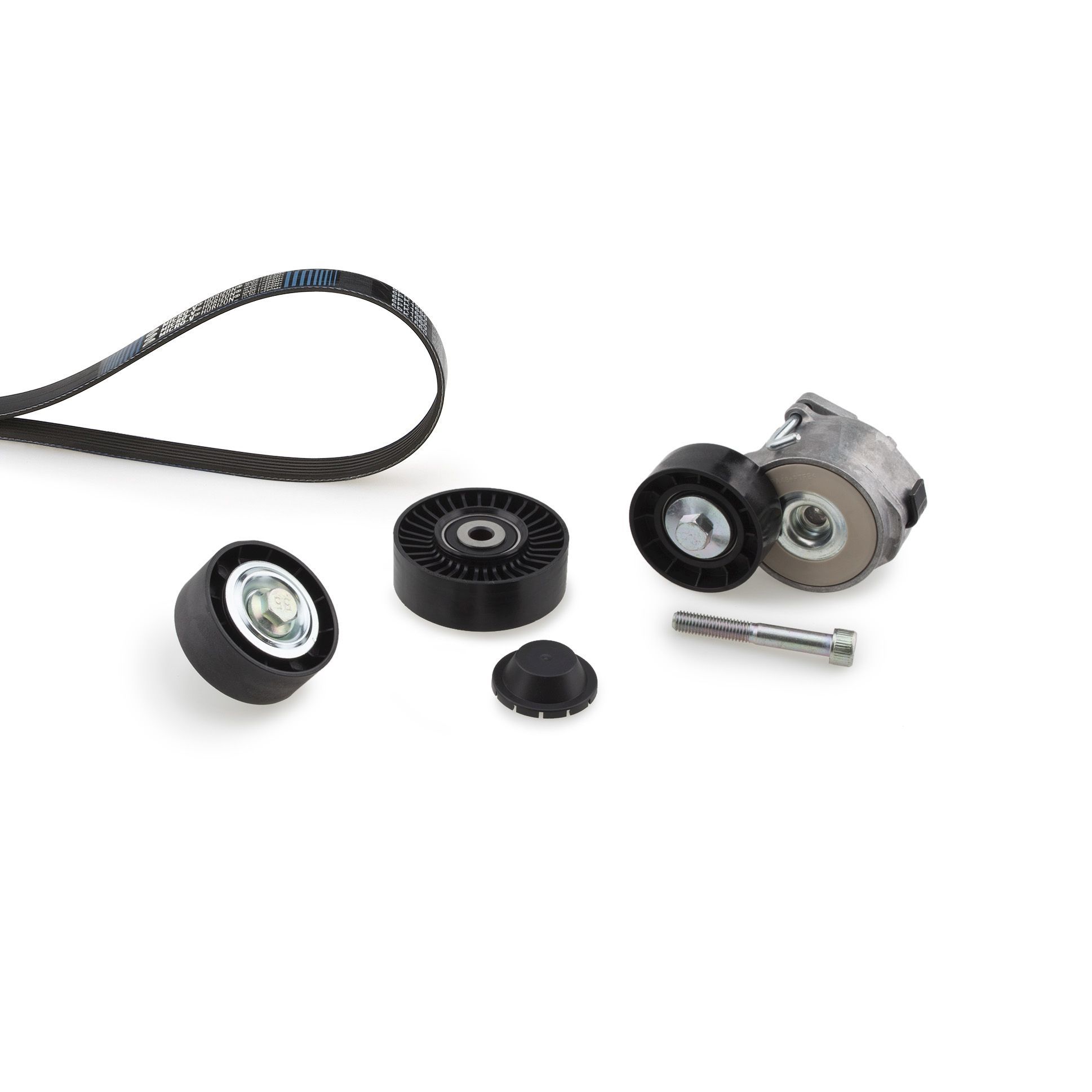 V formos rumbuotas diržas, komplektas GATES K026PK1360