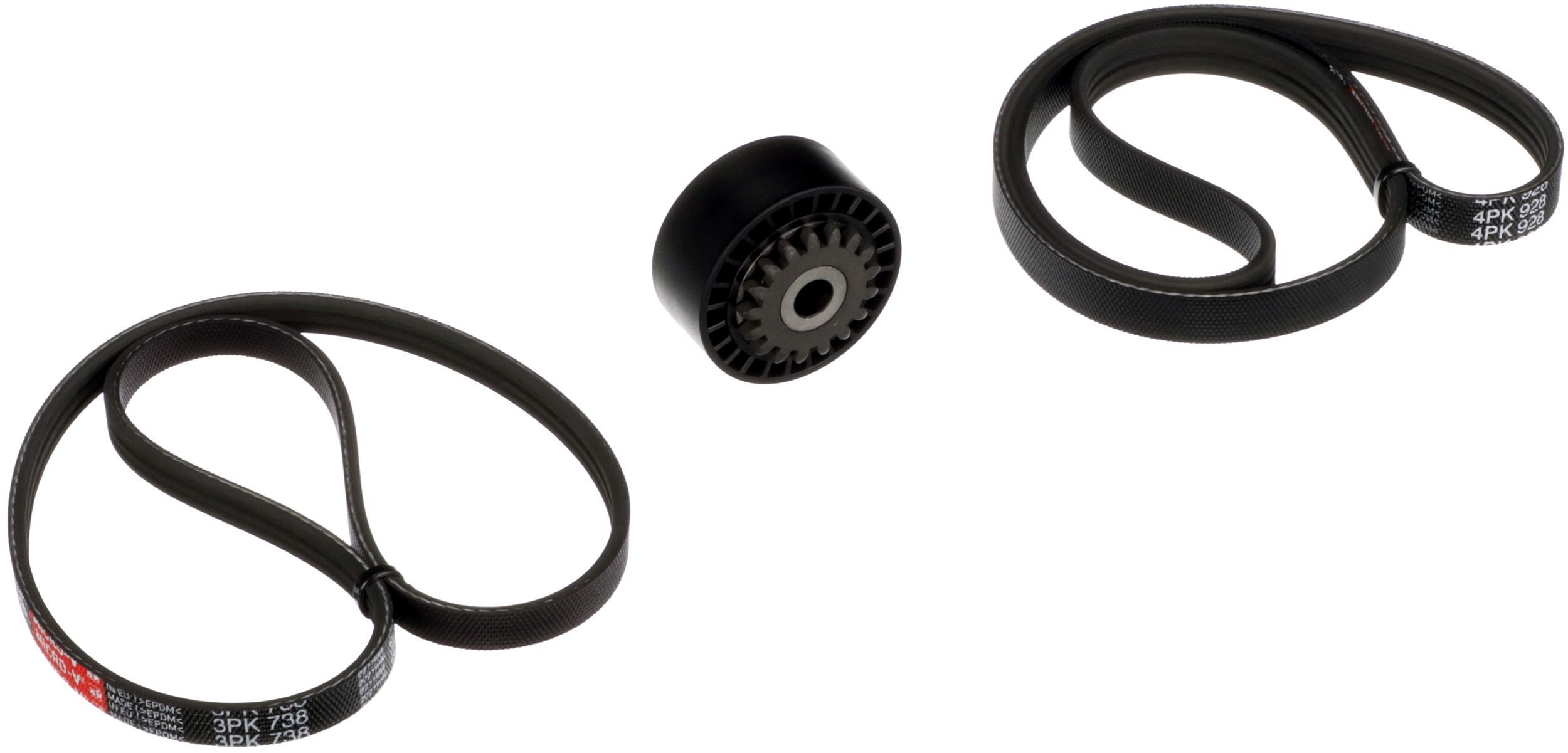 V formos rumbuotas diržas, komplektas GATES K033PK738
