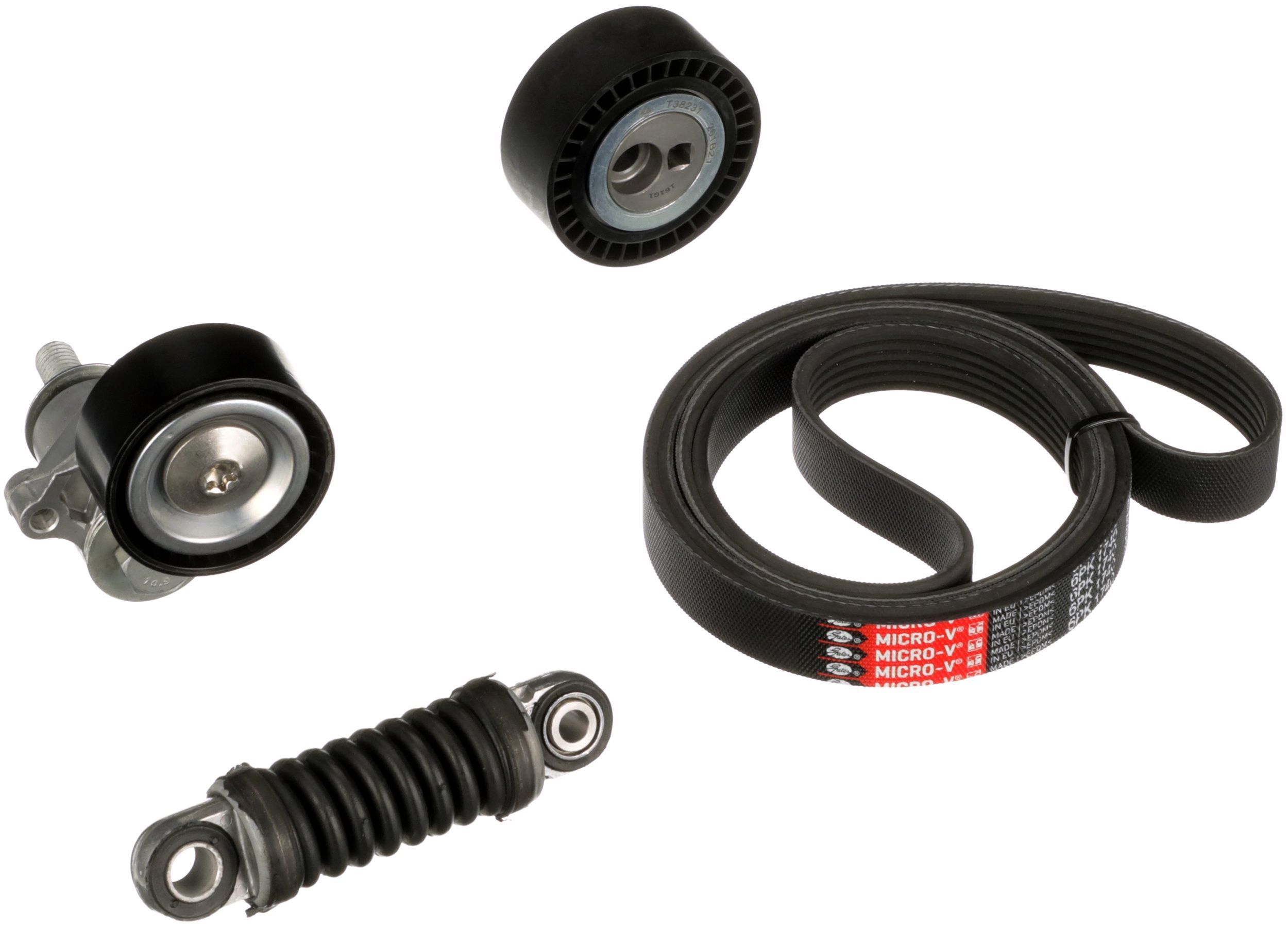 V formos rumbuotas diržas, komplektas GATES K046PK1740