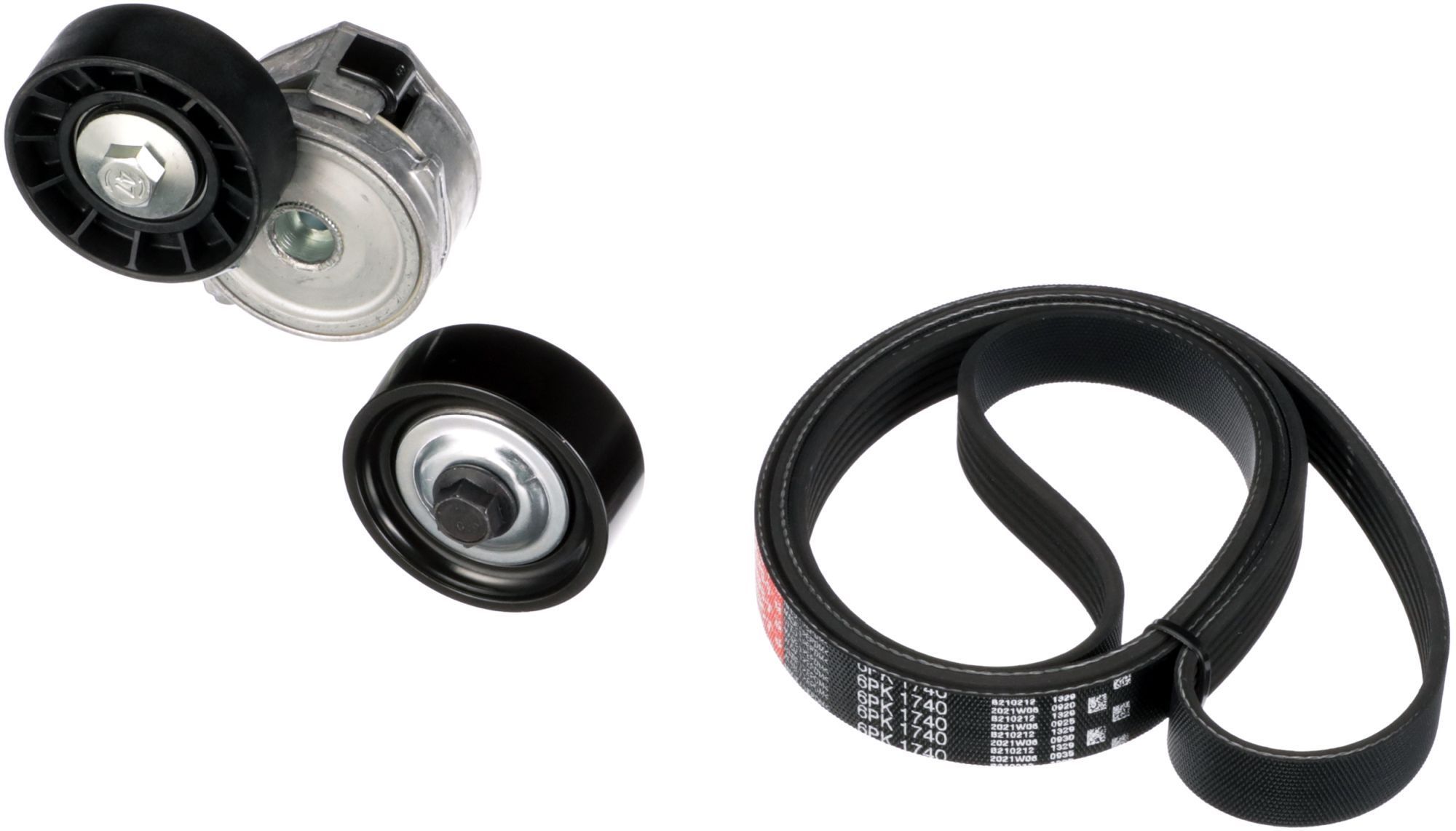 V formos rumbuotas diržas, komplektas GATES K066PK1740