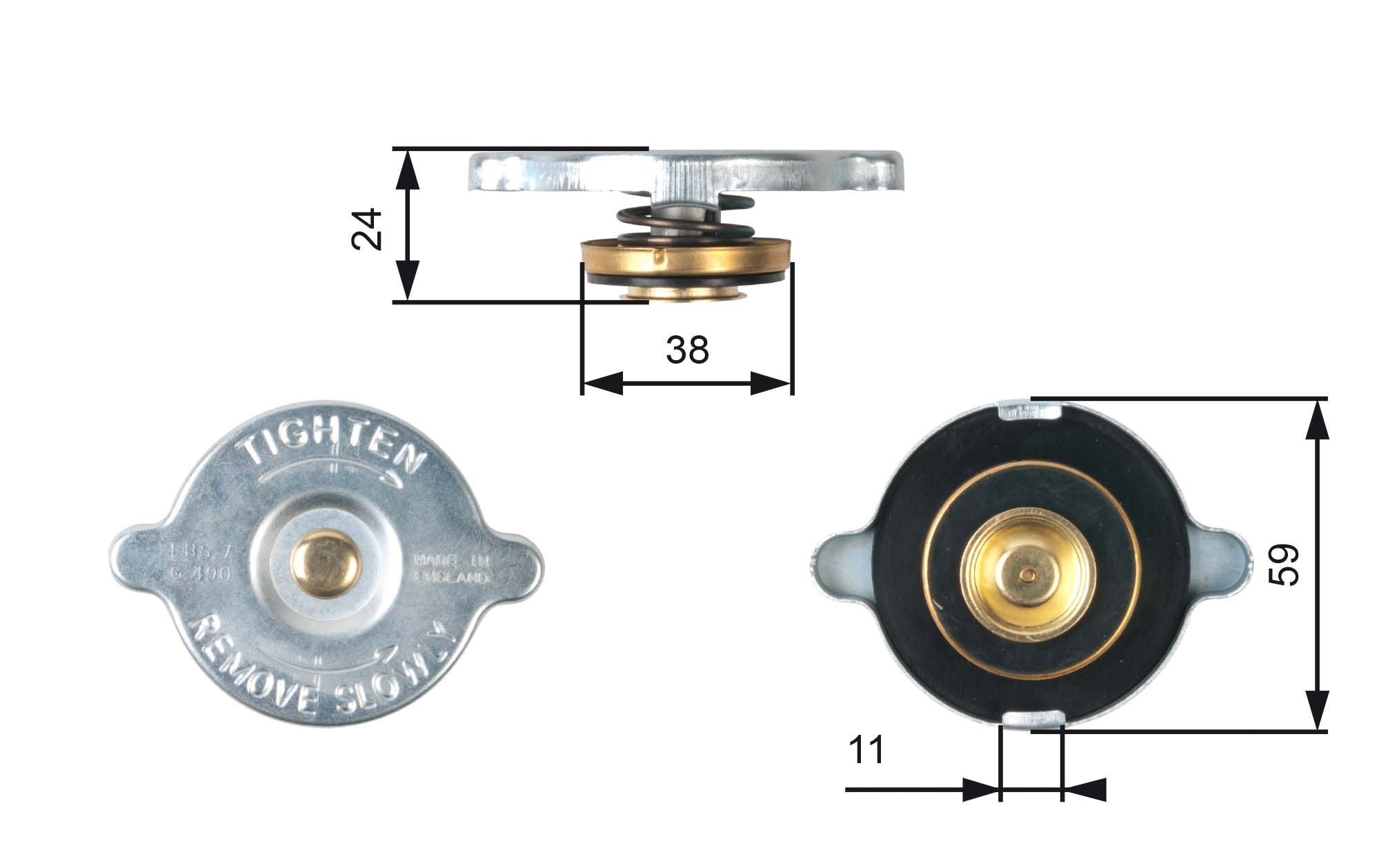 Radiatoriaus dangtelis GATES RC107