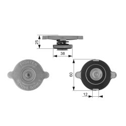 Radiatoriaus dangtelis GATES RC132
