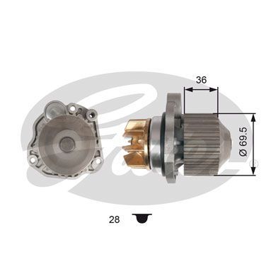 Vandens siurblys, variklio aušinimas GATES WP0106