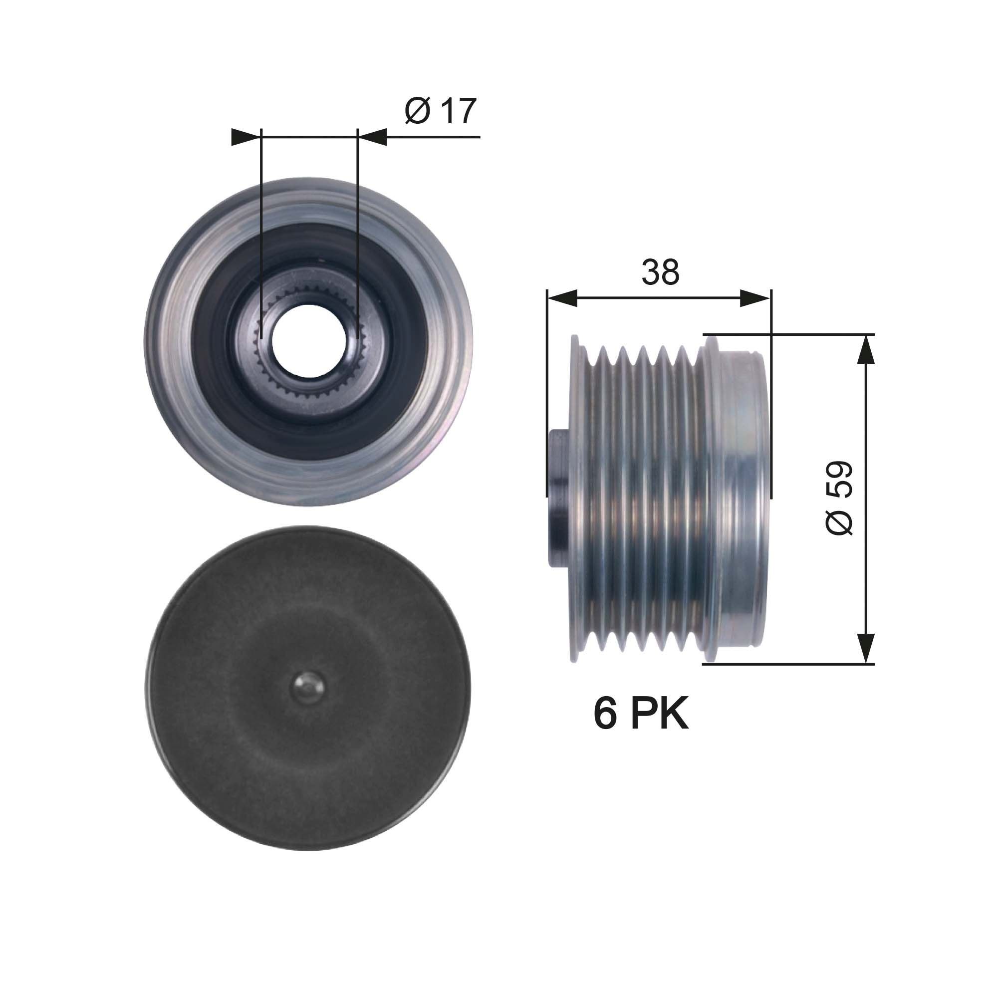 Laisvos eigos sankaba, kint. sr. generatorius GATES OAP7130