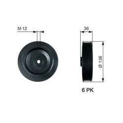 Skriemulys, alkūninis velenas GATES TVD1010