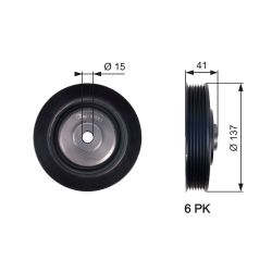 Skriemulys, alkūninis velenas GATES TVD1043