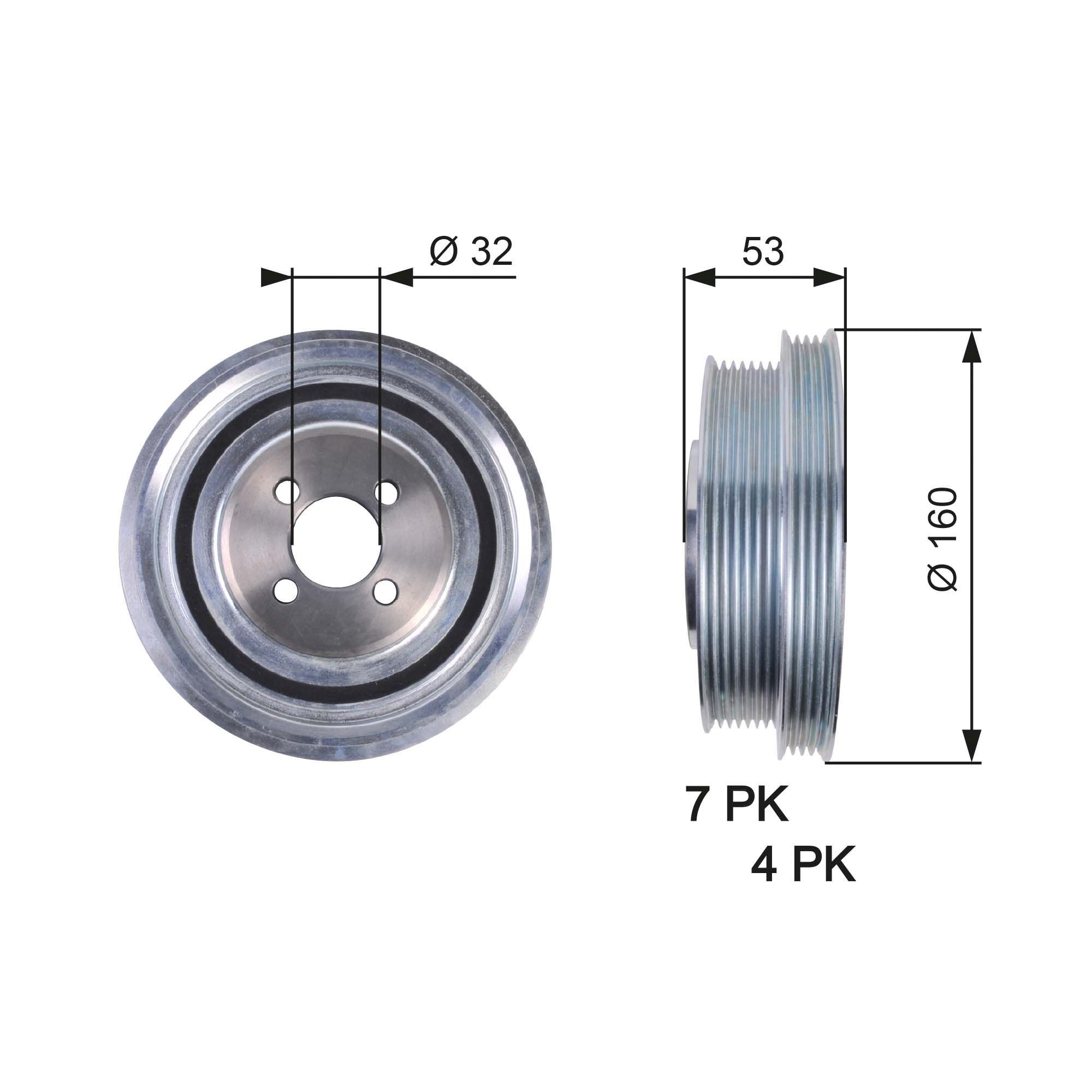 Skriemulys, alkūninis velenas GATES TVD1079