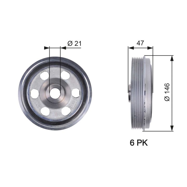 Skriemulys, alkūninis velenas GATES TVD1082