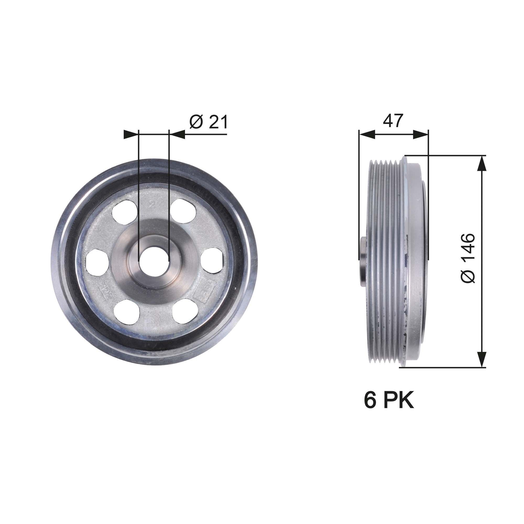 Skriemulys, alkūninis velenas GATES TVD1082